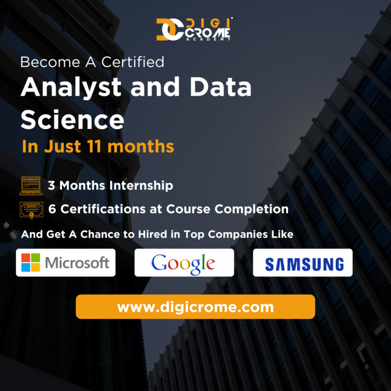 Get into Best Data Science and analytics course Offered By Digicrome