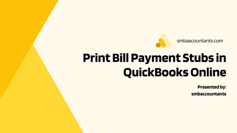 Print Bill Payment Stubs in QuickBooks Online Made Easy